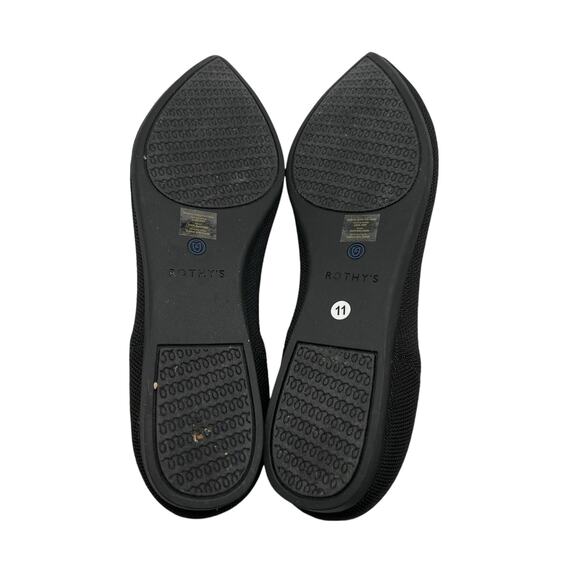 Rothy’s The Point Black Solid Flat Slip On Shoes Size 11 - Picture 6 of 9
